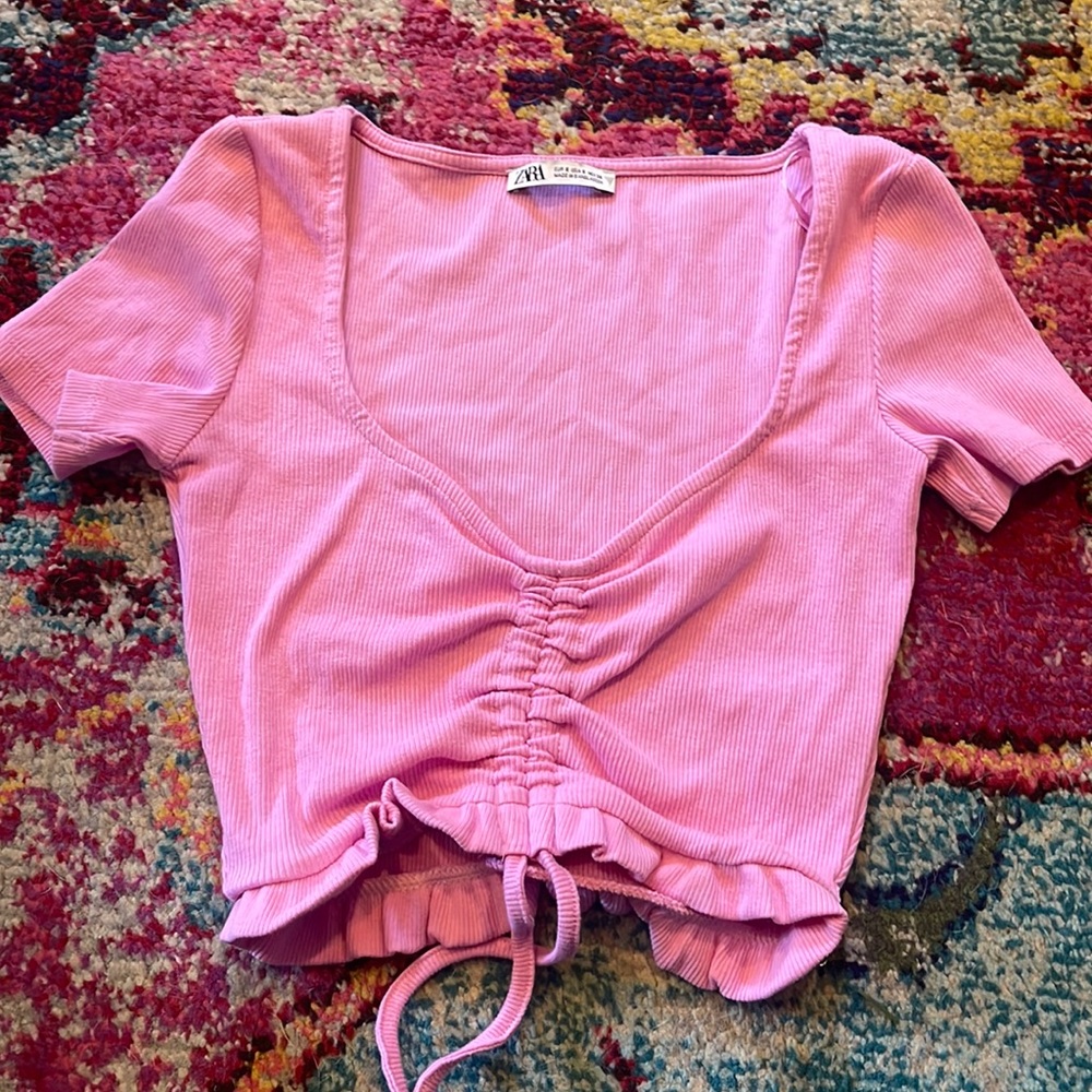 Pink Zara crop top